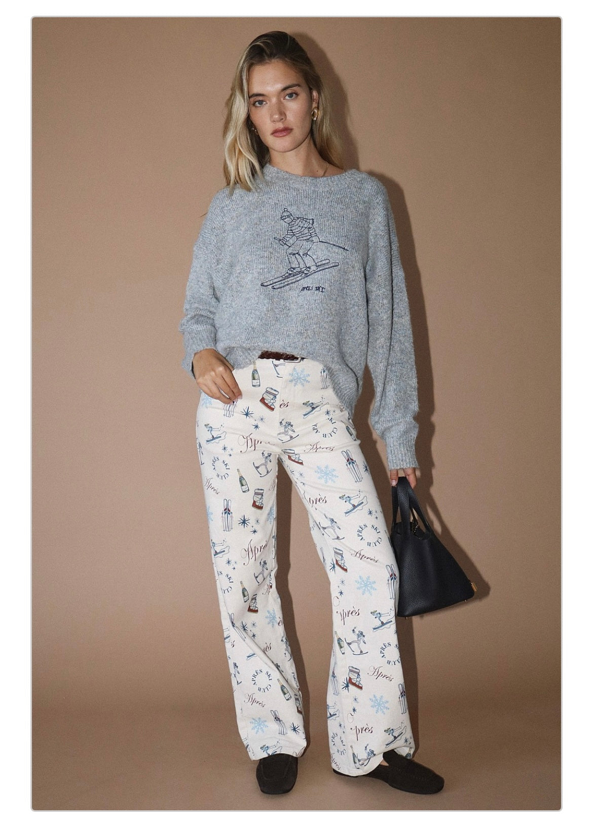 Apres Ski Print Wide Leg Pant