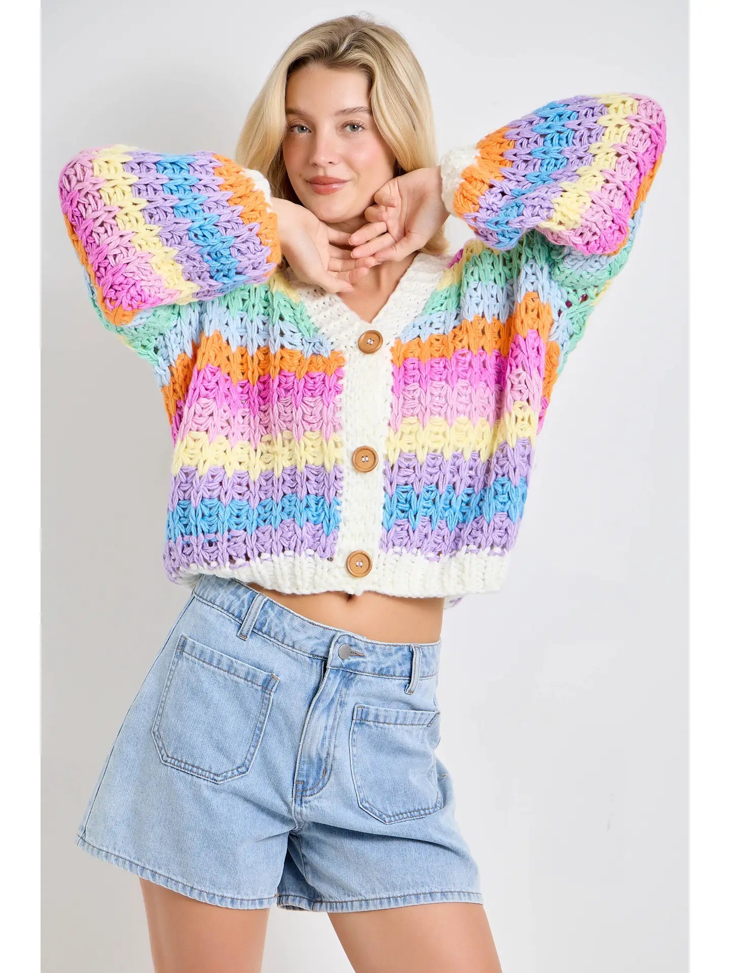 Chunky Rainbow Knit Sweater