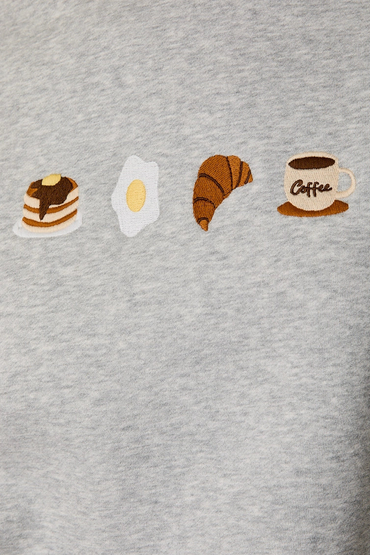 Breakfast Favs Fleece Sweatshirt & Barrel Leg Sweatpants Set