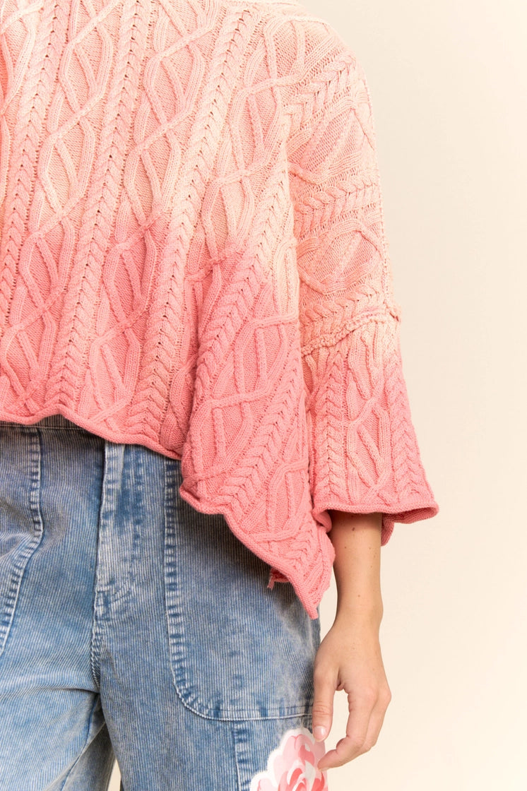 Coral Cable Knit Sweater