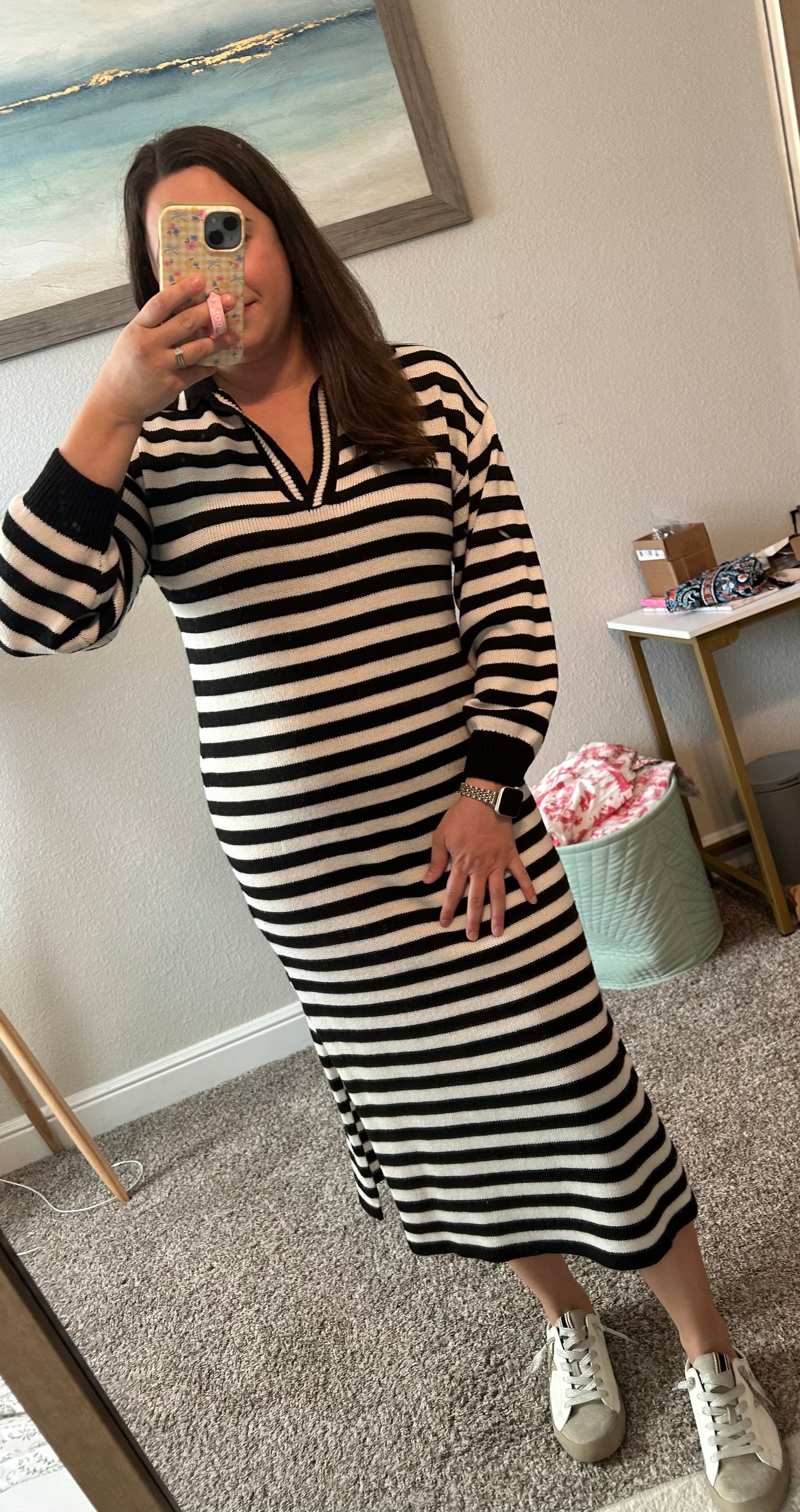 Striped Sweater Midi