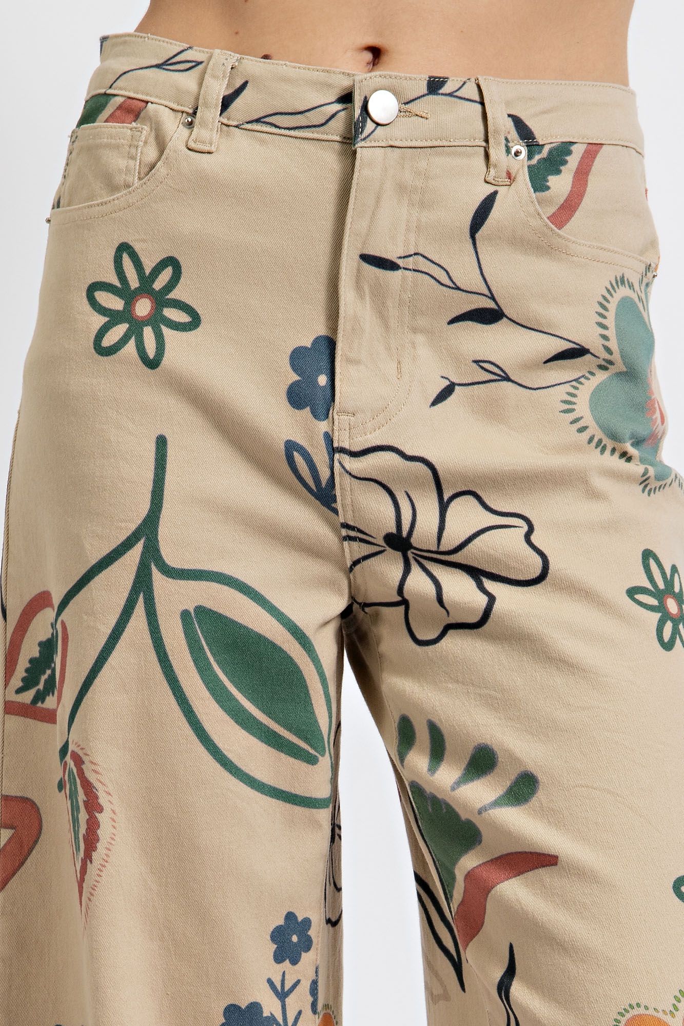 Easel Printed Floral Pant
