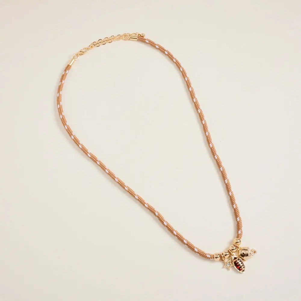 18 Inch Football Charm Rope Necklace