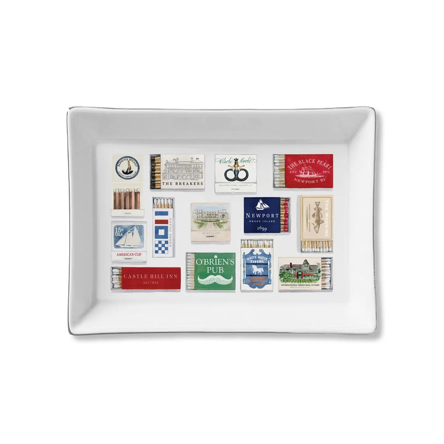 Rhode Island Restaurant Matches Ceramic Tray