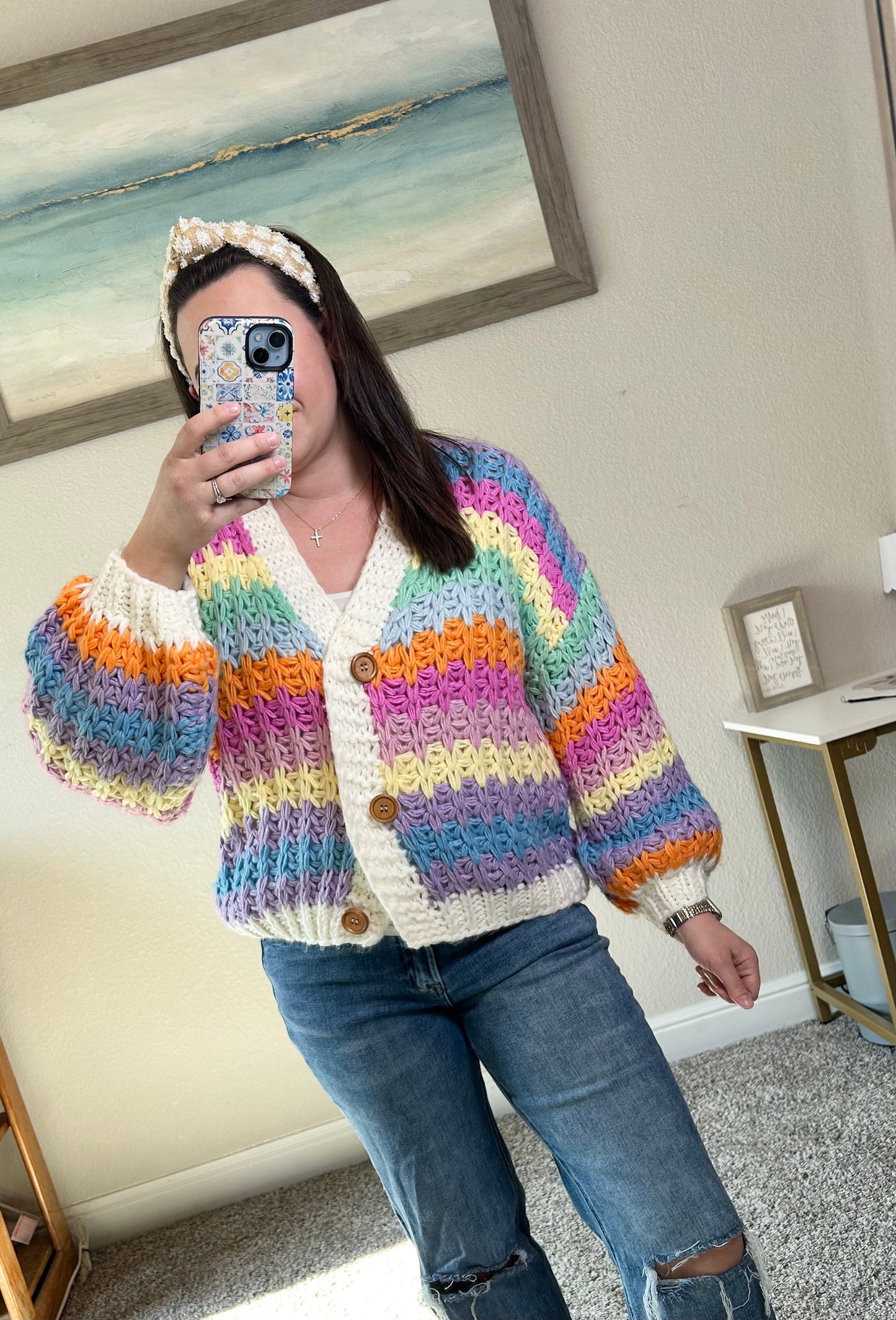 Chunky Rainbow Knit Sweater