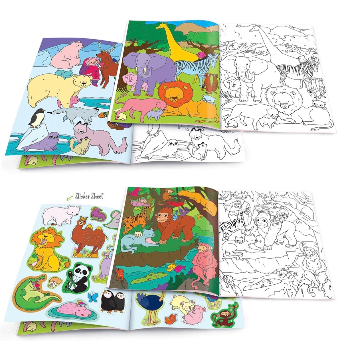 Glitter Animal Dry Erase Coloring Book & Crayon Gift Set