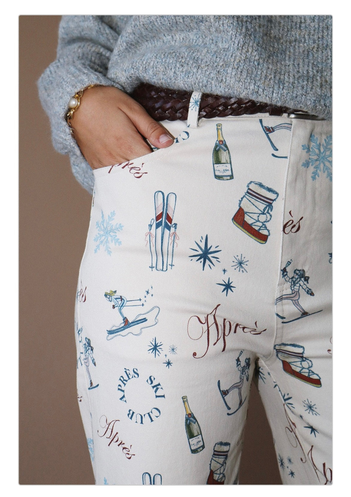 Apres Ski Print Wide Leg Pant