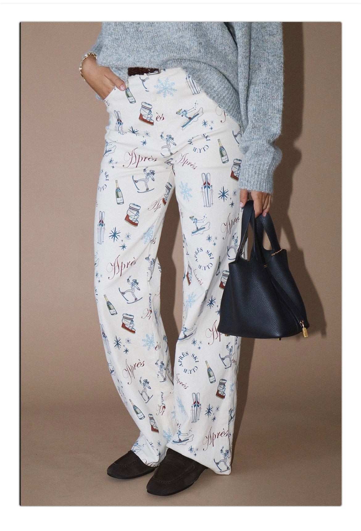 Apres Ski Print Wide Leg Pant