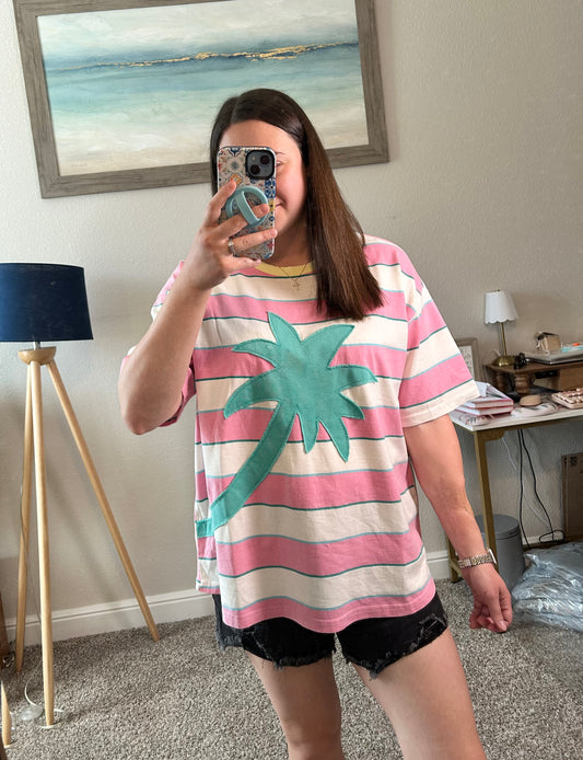 Pink Tropics Oversized Tee