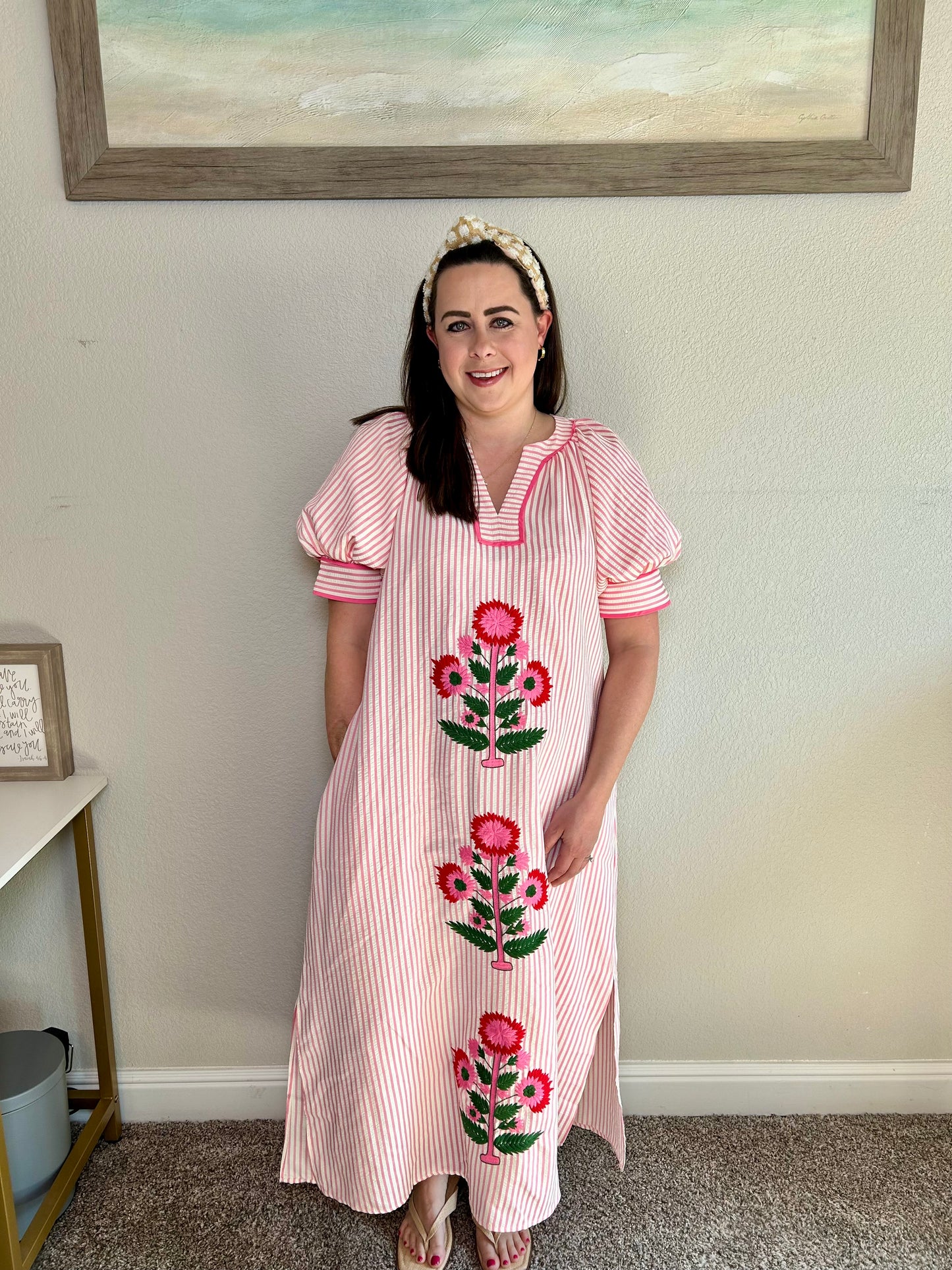 Floral Embroidery Maxi Dress