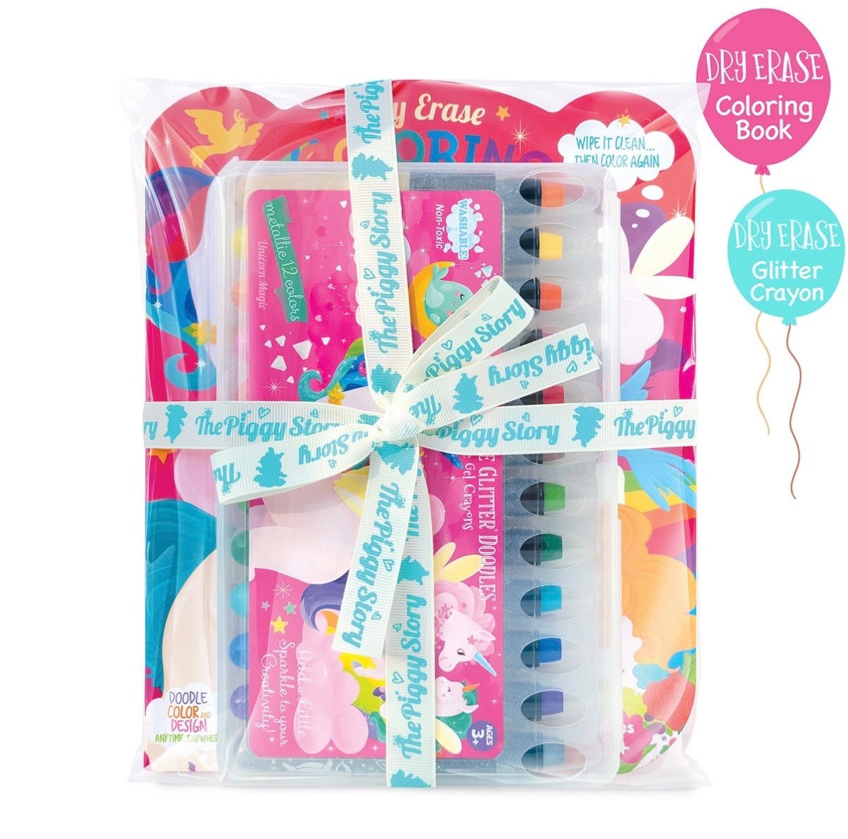 Glitter Unicorn Dry Erase Coloring Gift Set