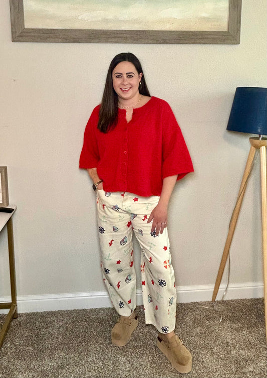 Marine Printed Barrel Pants