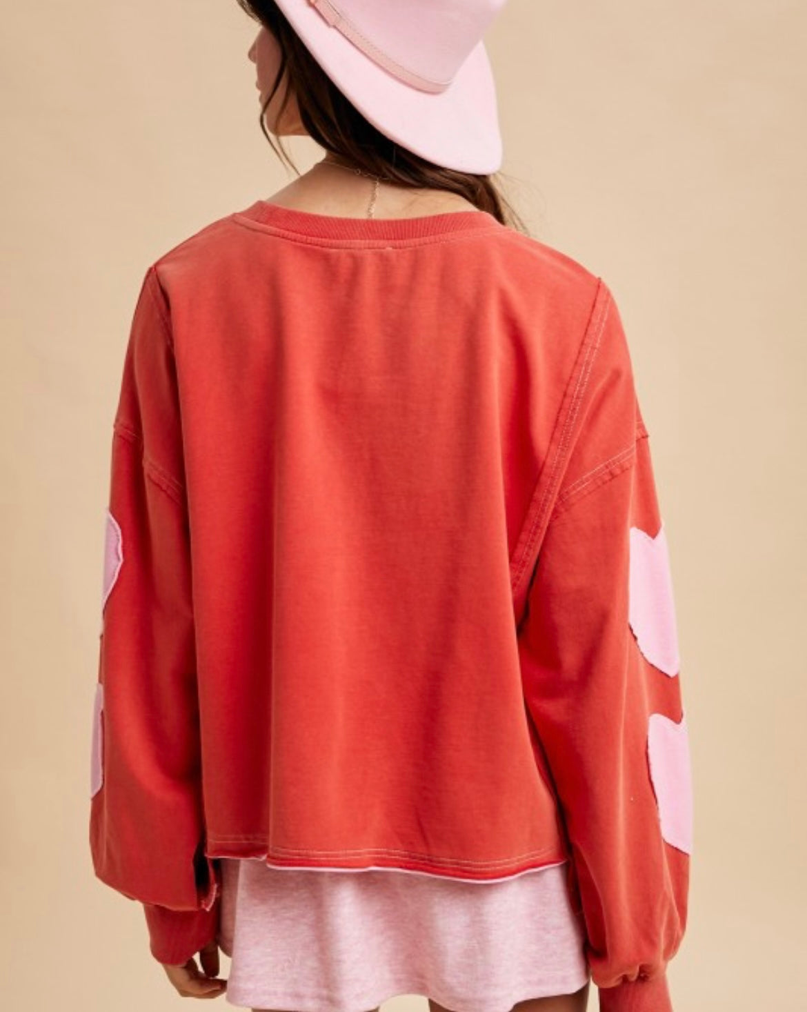 Heart Patched French Terry Sweatshirt