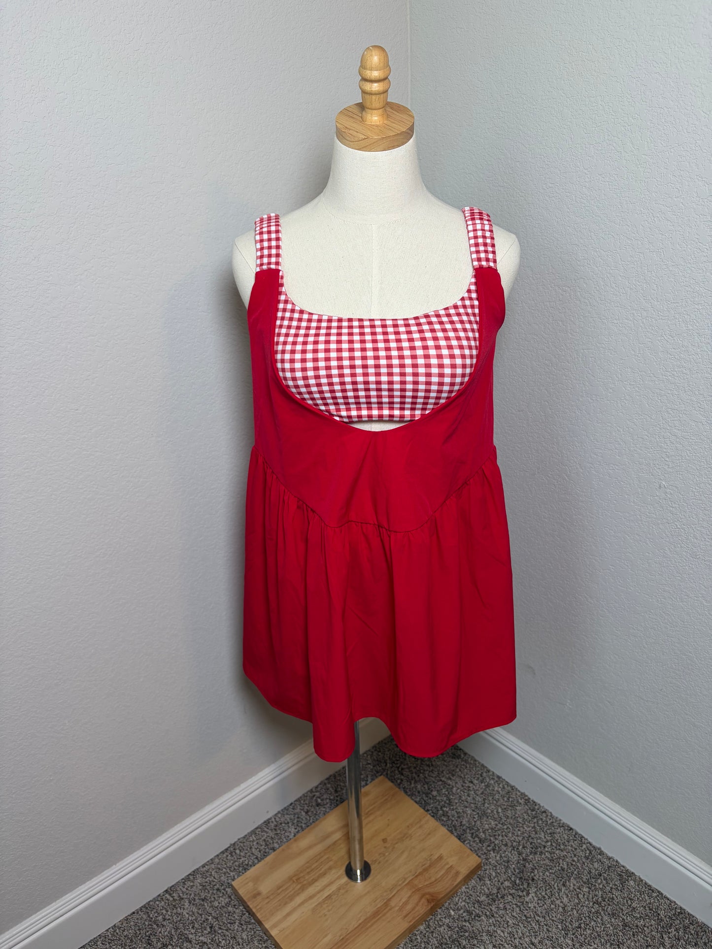 Red Double Layered Active Dress