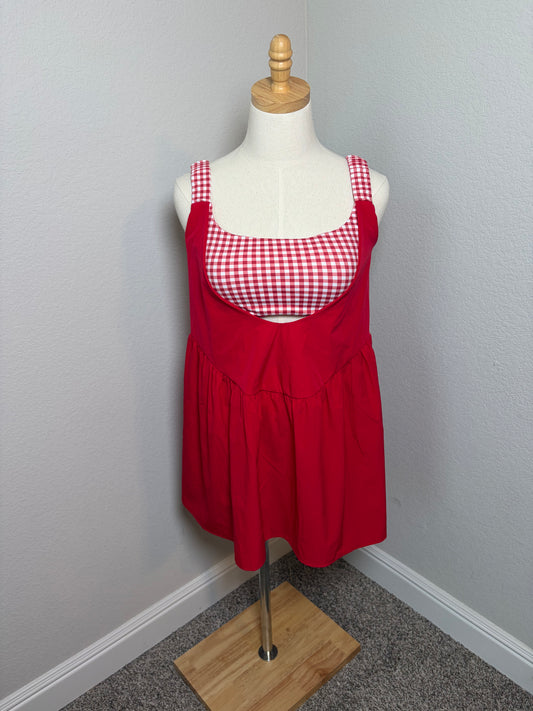 Red Double Layered Active Dress
