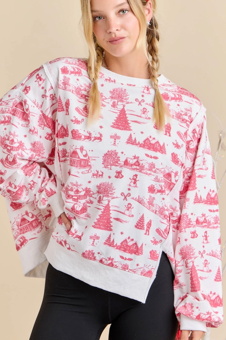 Red Christmas Village Sweatshirt