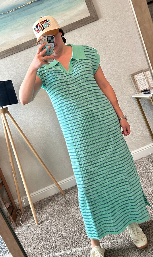 Easy Breezy Stripe Sweater Midi Dress