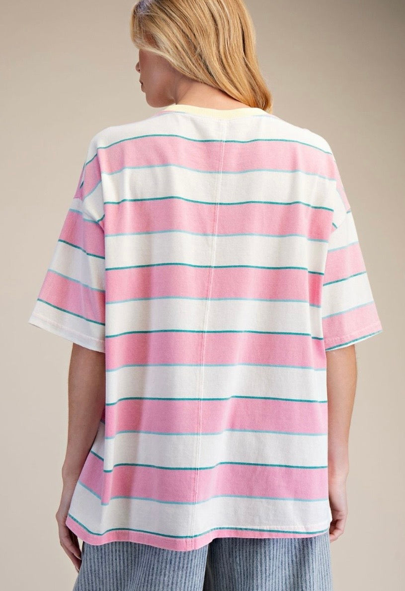 Pink Tropics Oversized Tee