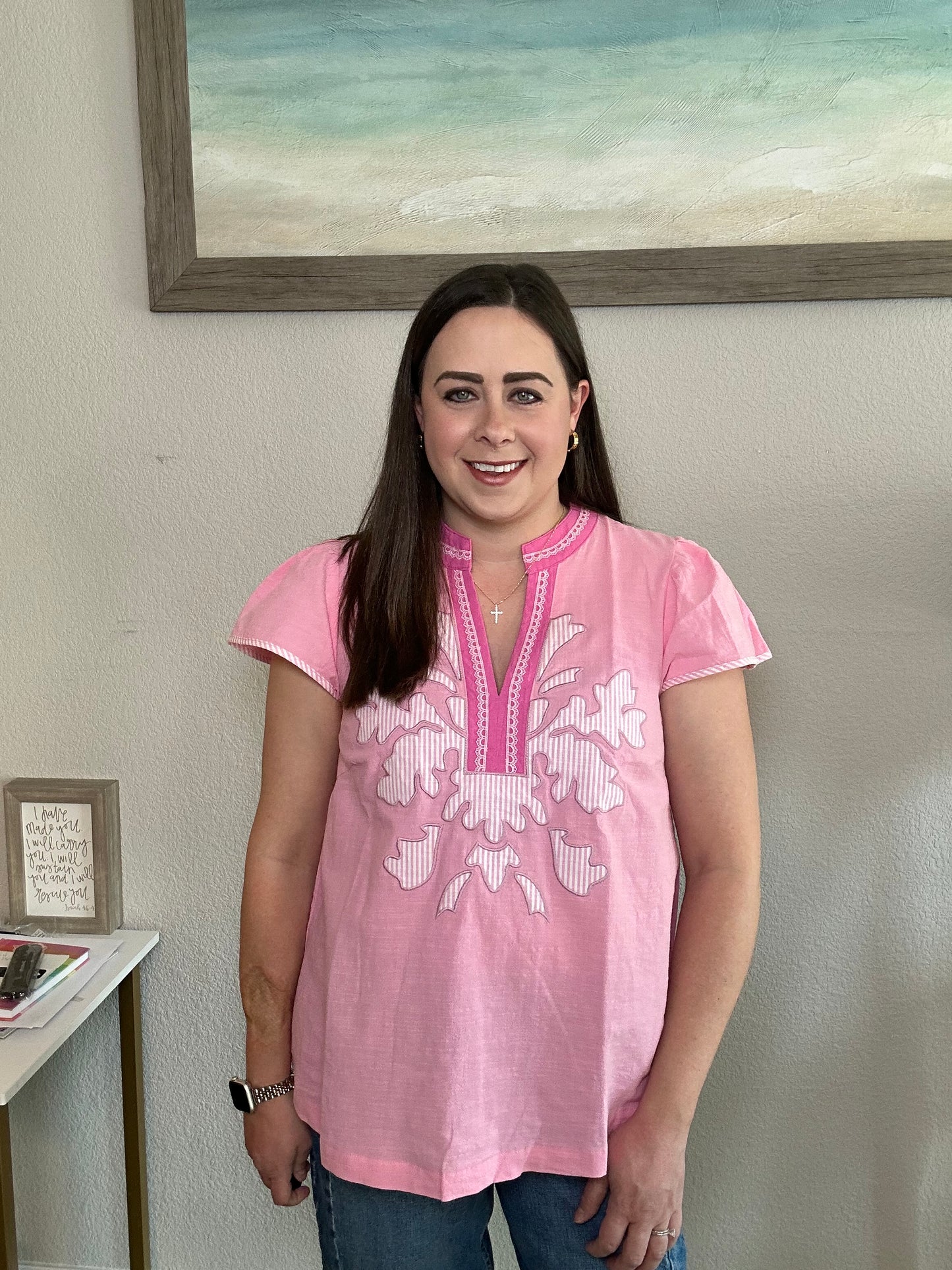 Light Pink Appliqué Top