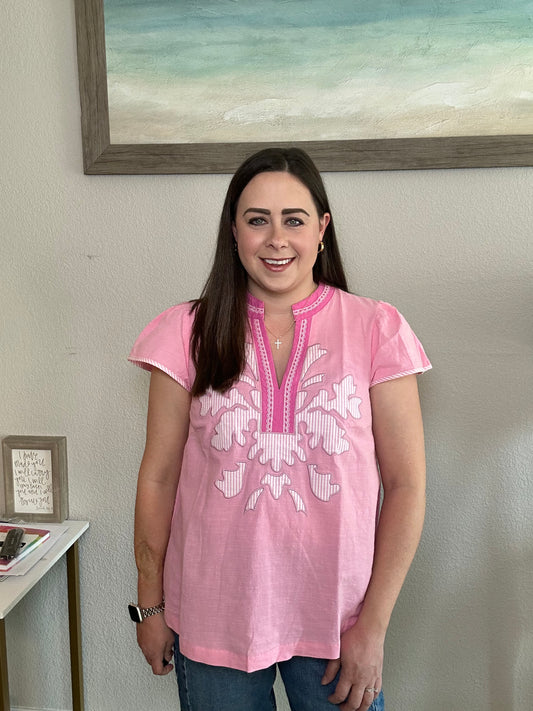 Light Pink Appliqué Top