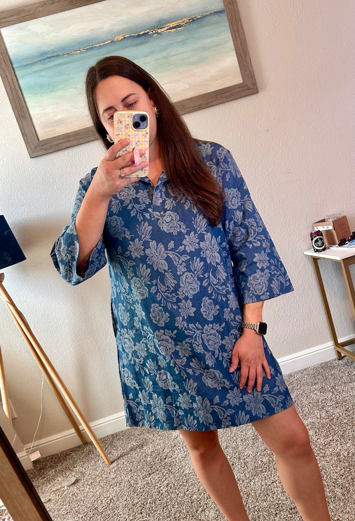 Floral Denim Dress