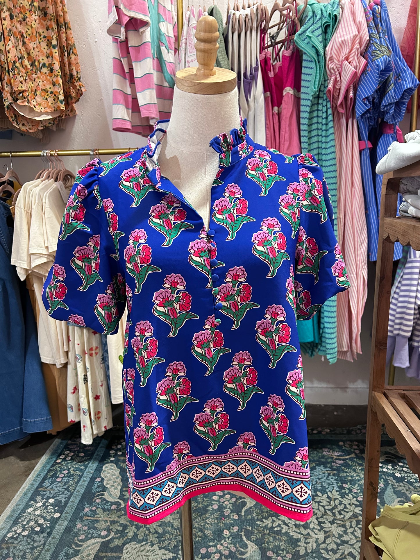 Blue Floral Top