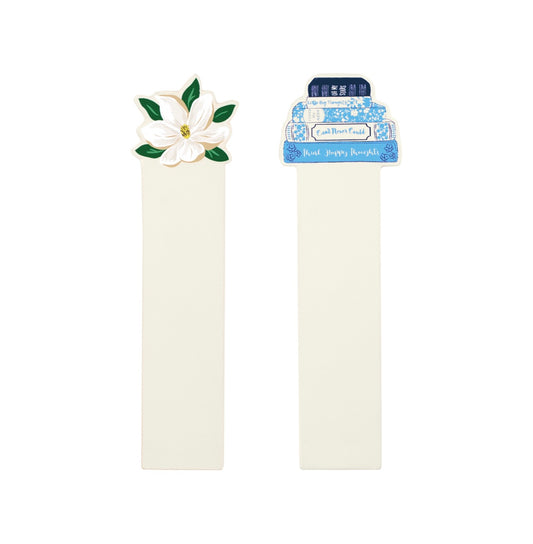 Magnolia/Book Stack Bookmark Set
