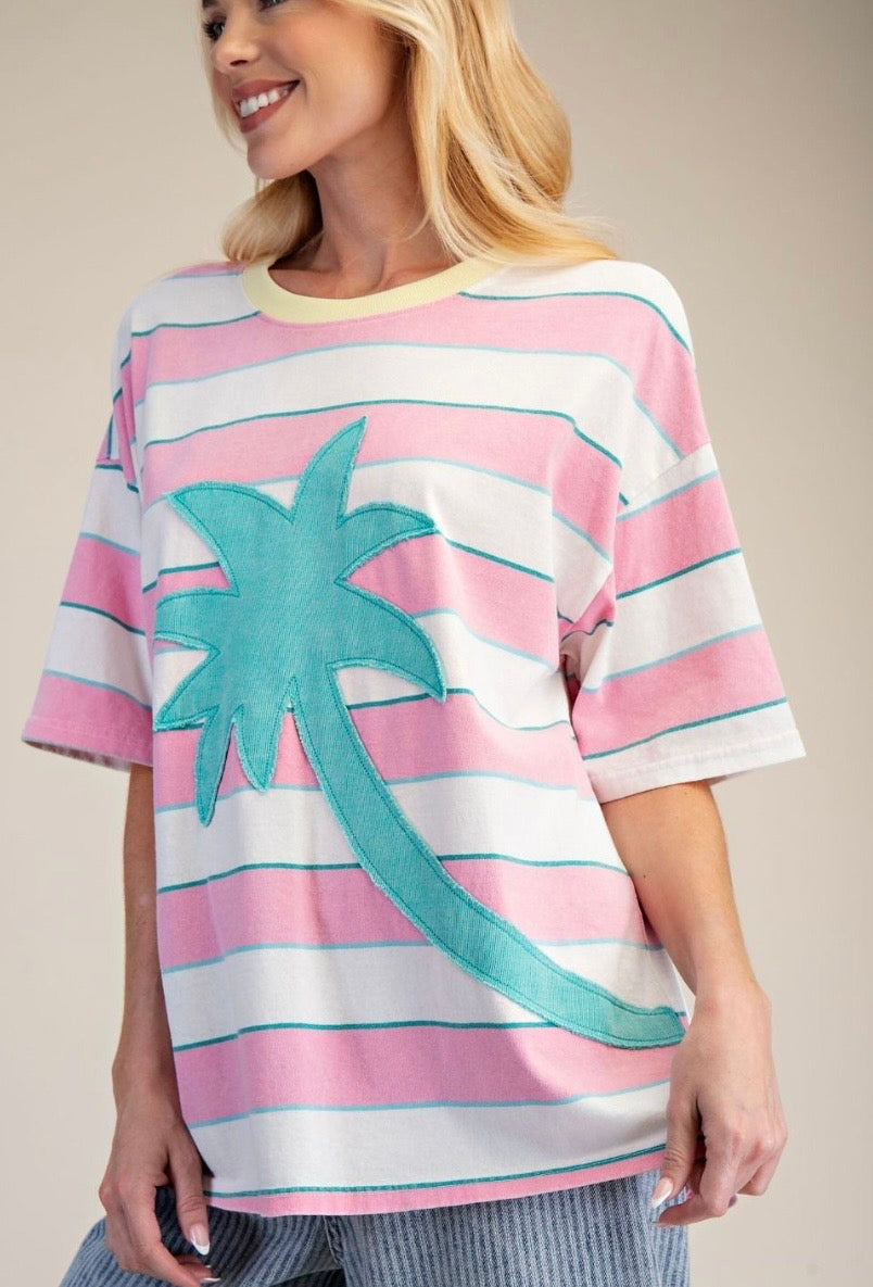 Pink Tropics Oversized Tee