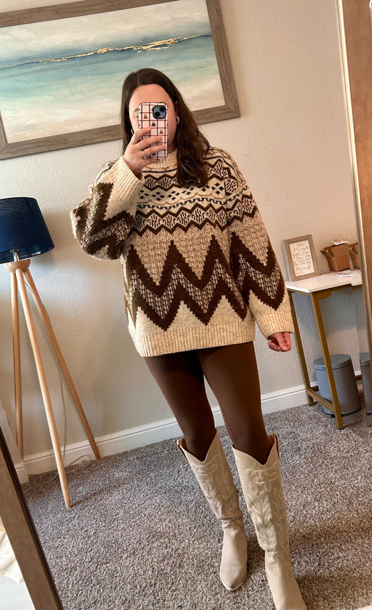 Brown Faire Isle Sweater