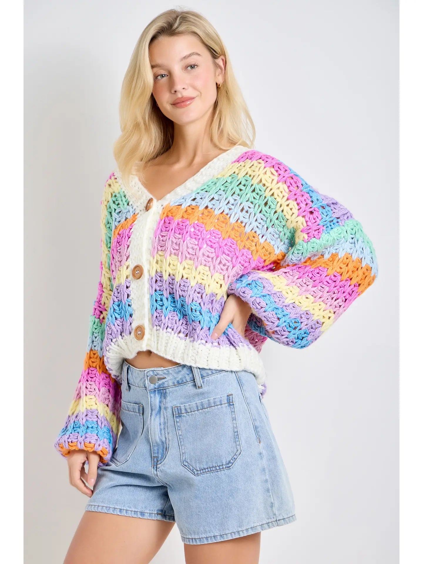 Chunky Rainbow Knit Sweater