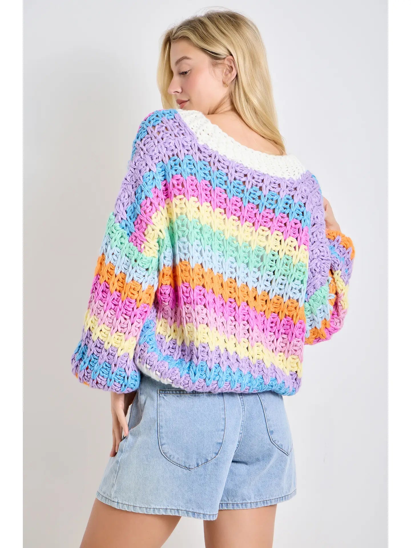 Chunky Rainbow Knit Sweater