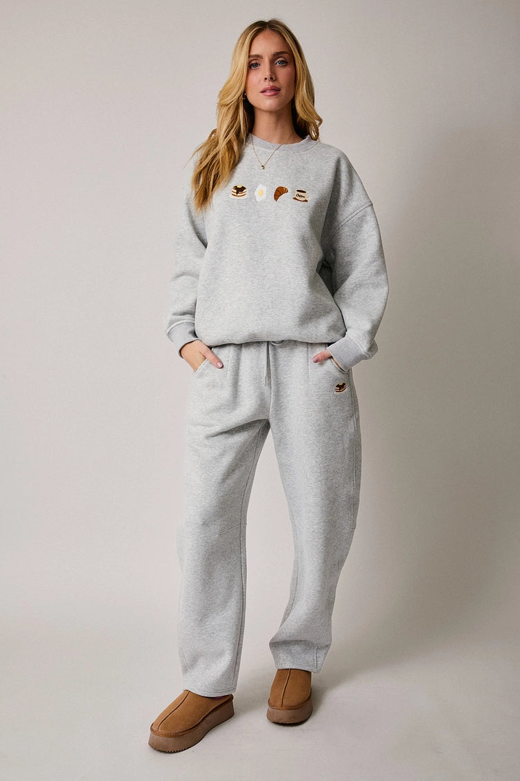 Breakfast Favs Fleece Sweatshirt & Barrel Leg Sweatpants Set