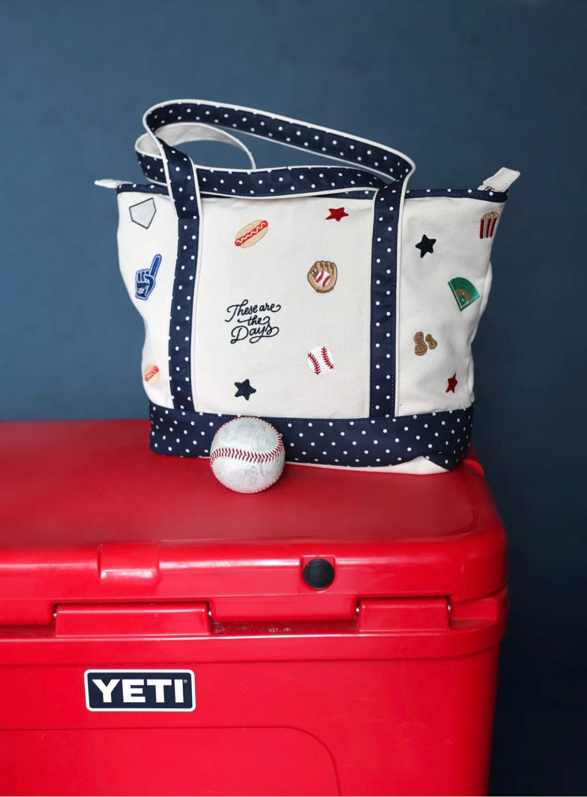Large Canvas Ballpark Tote
