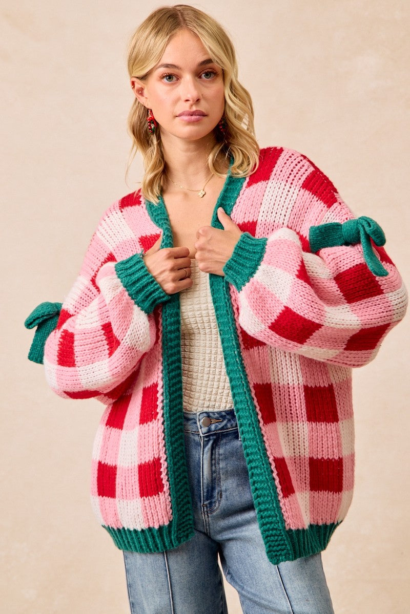 Christmas Bow Sweater Cardigan