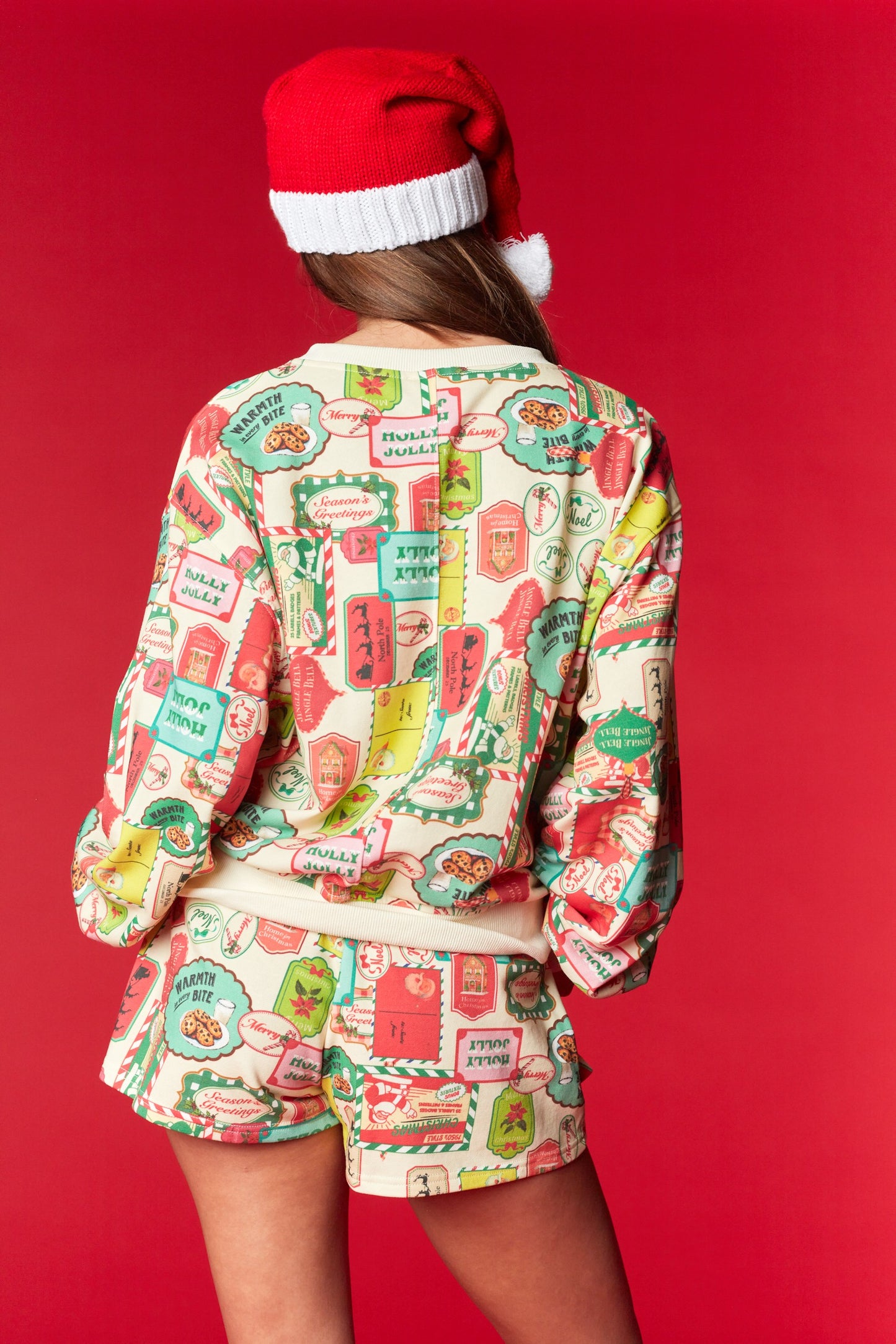 Vintage Holiday Sweatshirt & Shorts Set