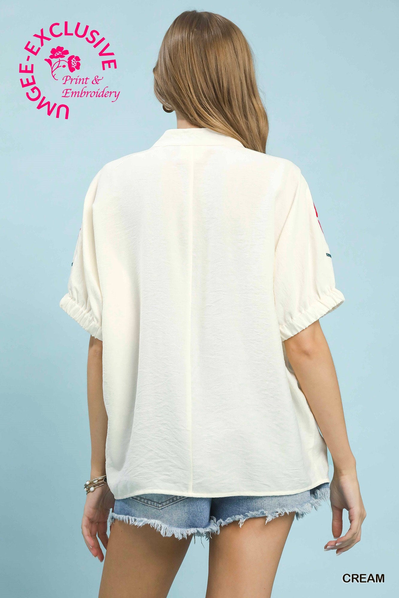 Cream Embroidered Top