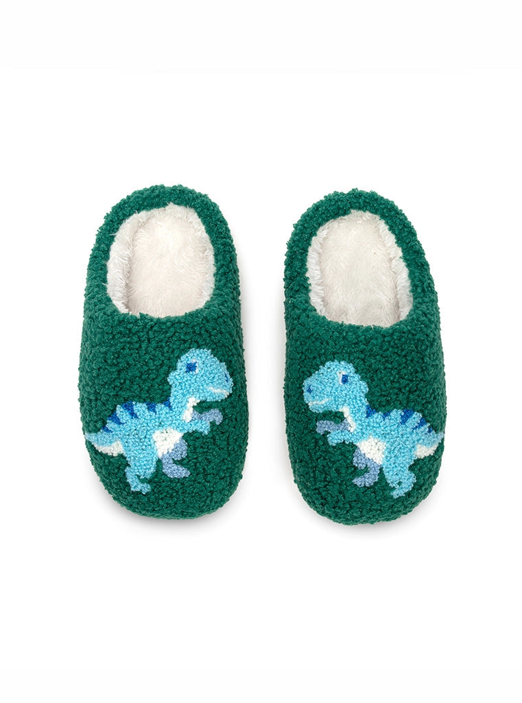 Indoor / Outdoor Blue Dinosaurs Slippers - Big Kids (1Y-3Y)