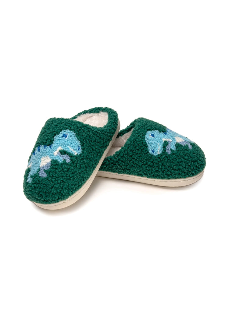 Indoor / Outdoor Blue Dinosaurs Slippers - Big Kids (1Y-3Y)
