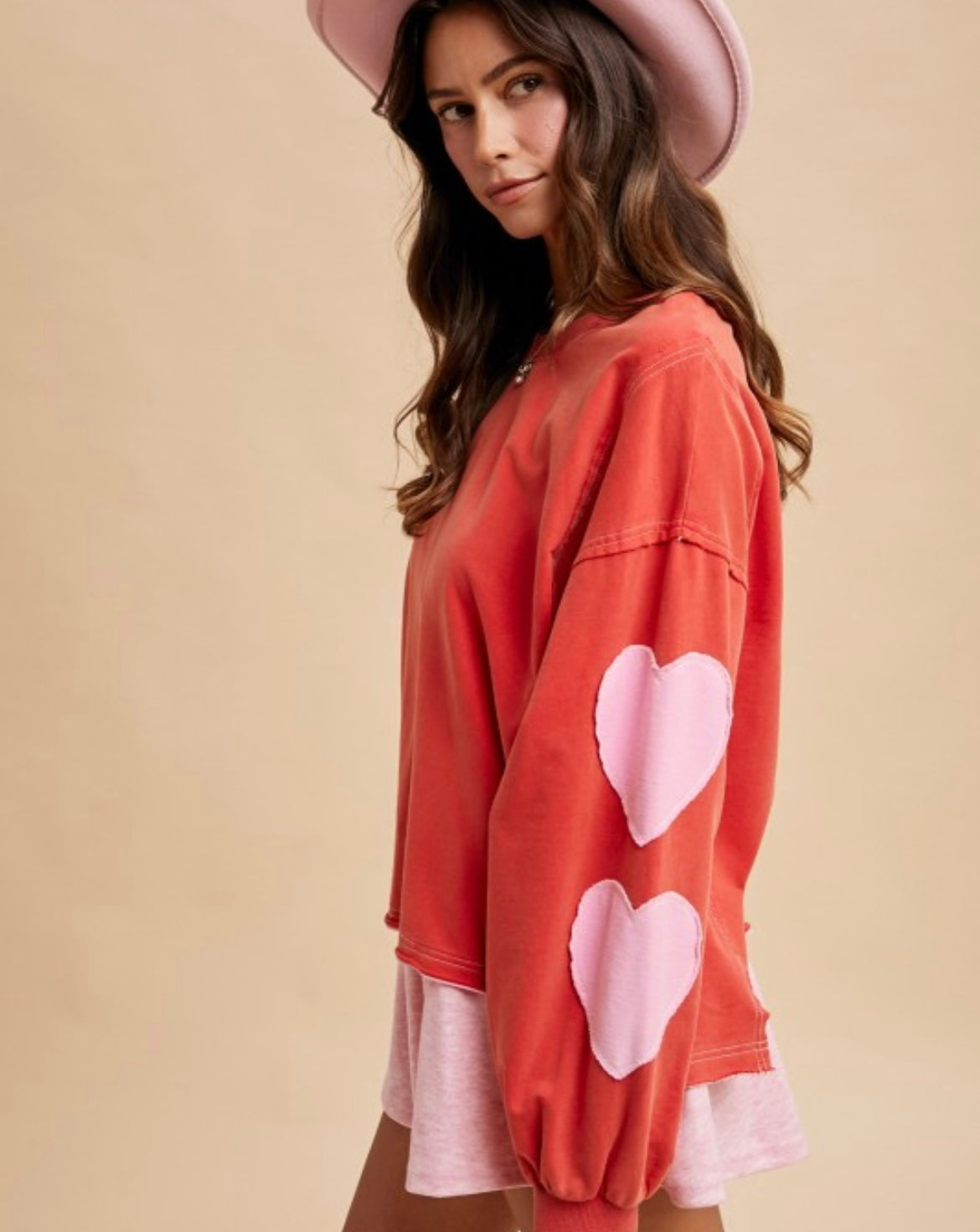 Heart Patched French Terry Sweatshirt