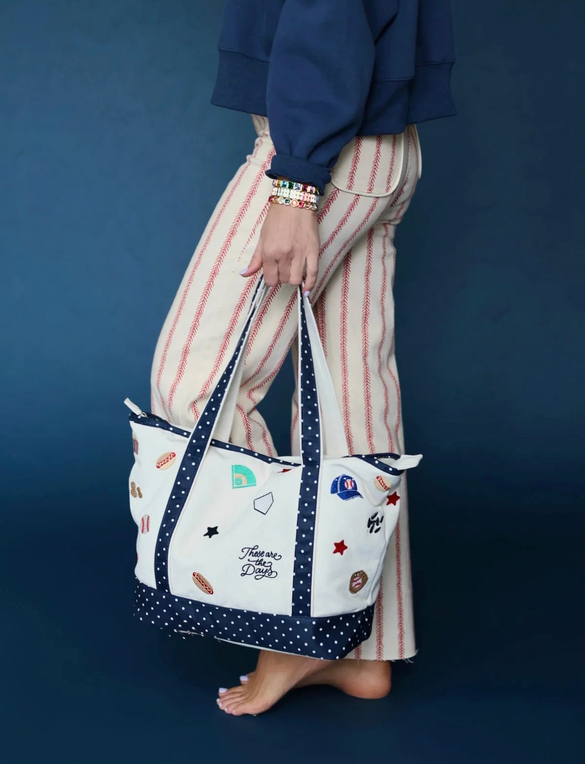 Large Canvas Ballpark Tote