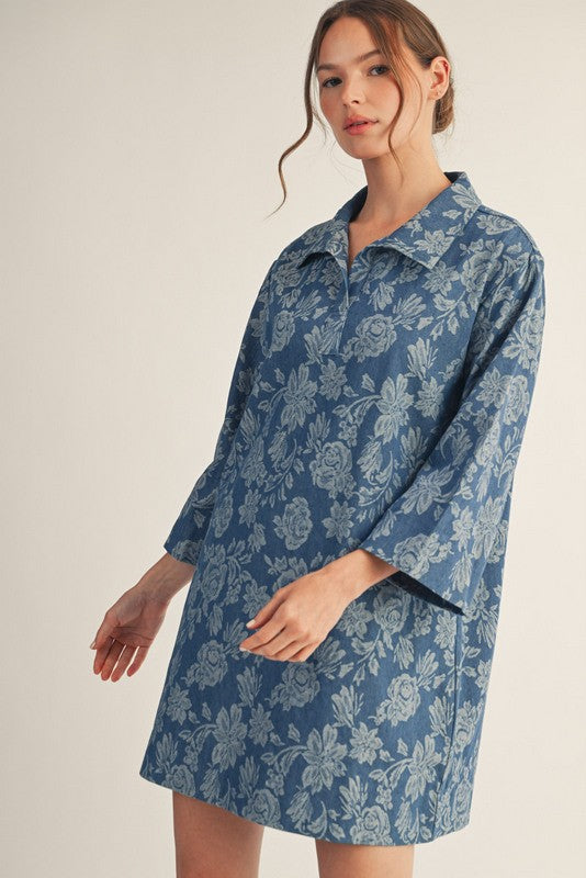 Floral Denim Dress