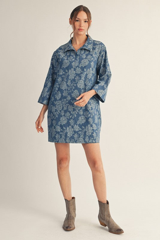 Floral Denim Dress