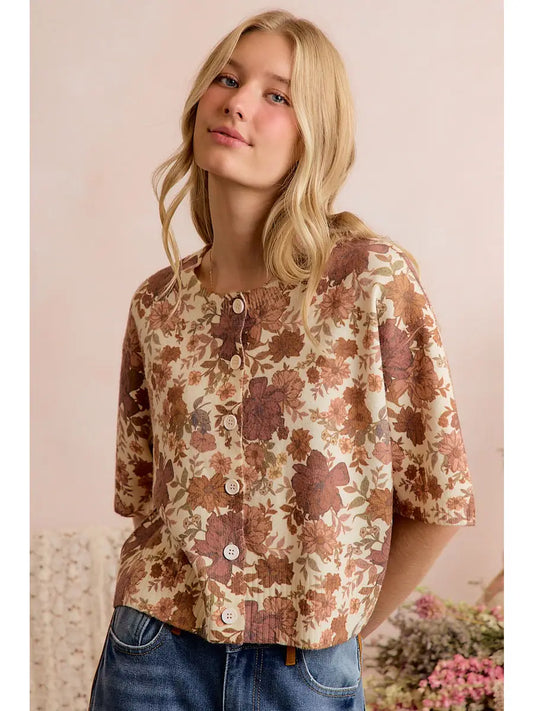 Floral Print Sweater