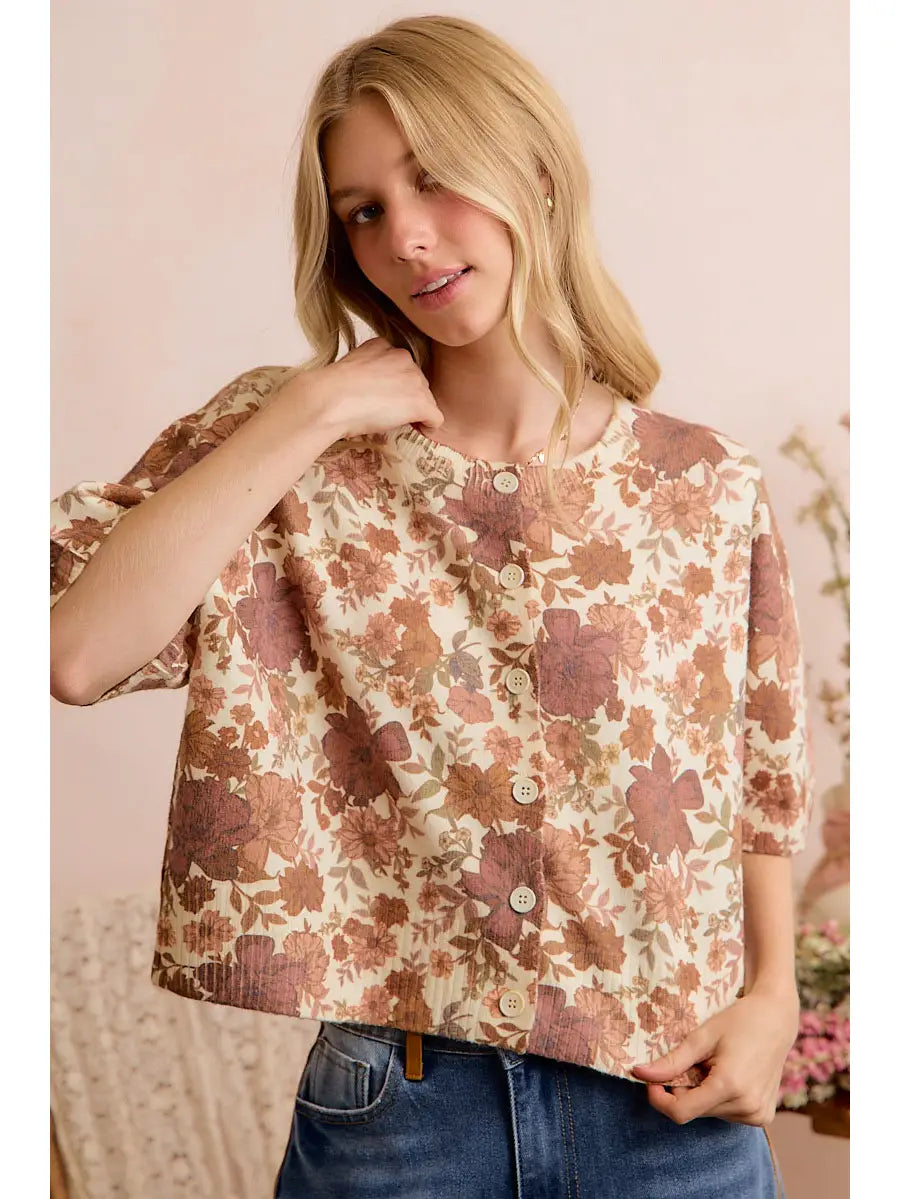 Floral Print Sweater