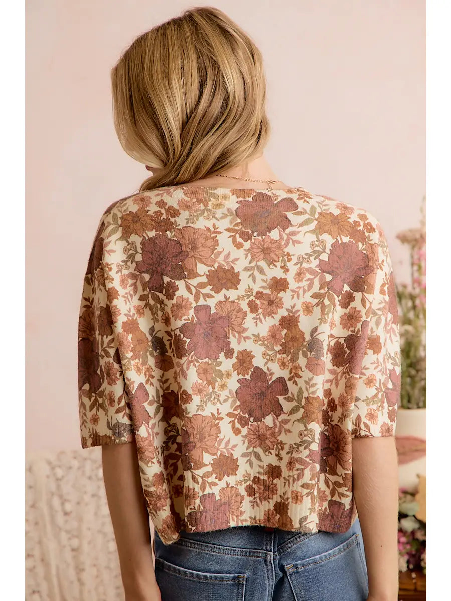Floral Print Sweater