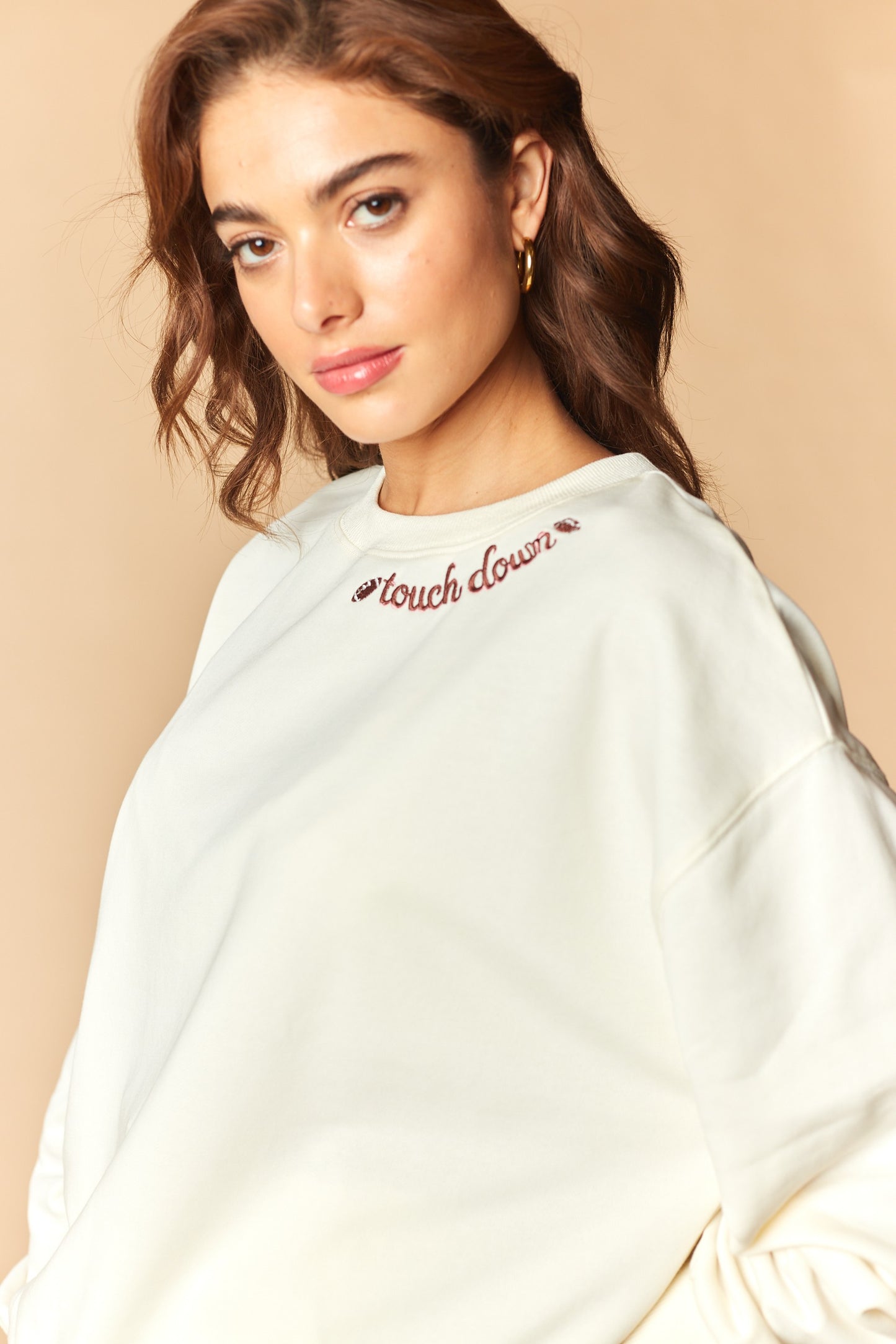 Touchdown Embroidery Patchwork Sweatshirt