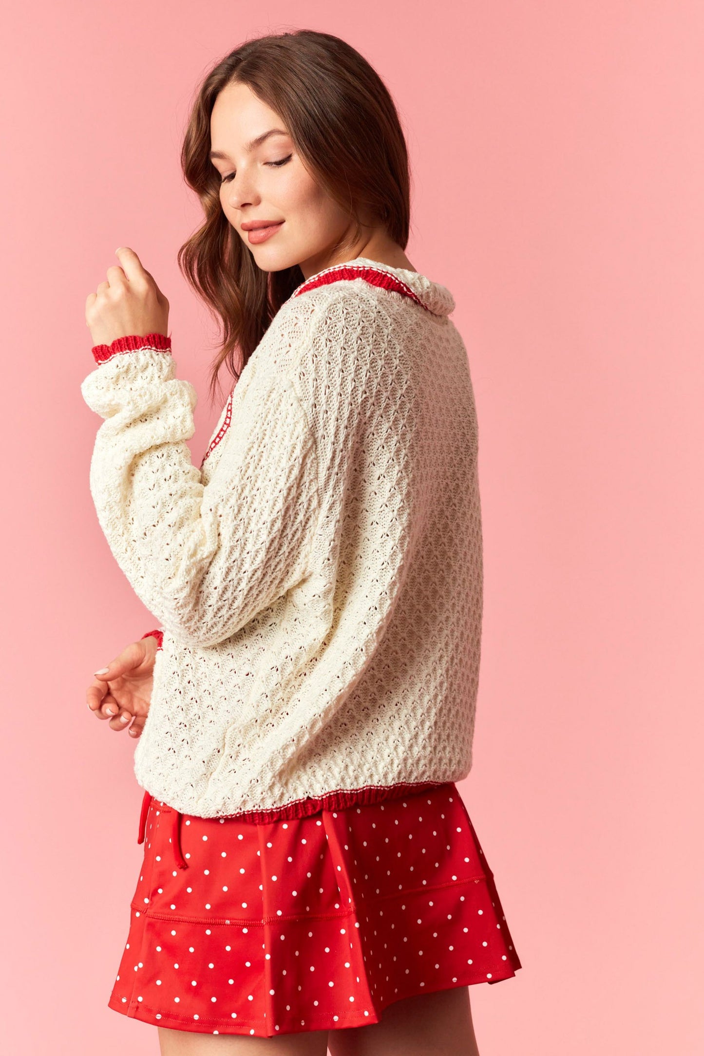 Heart Bouquet Crochet Scallop Cardigan