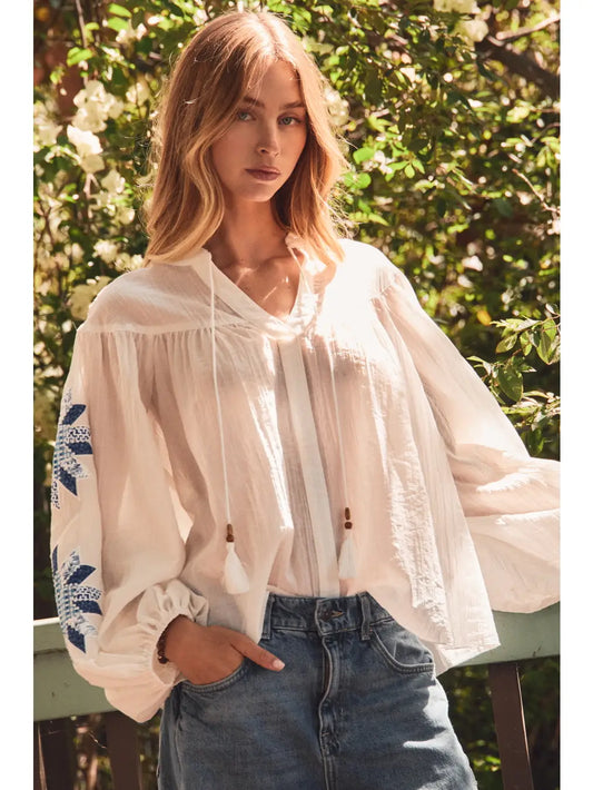 Crinkled Peasant Top