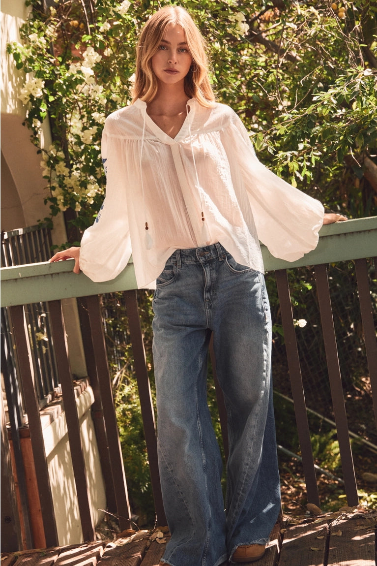 Crinkled Peasant Top