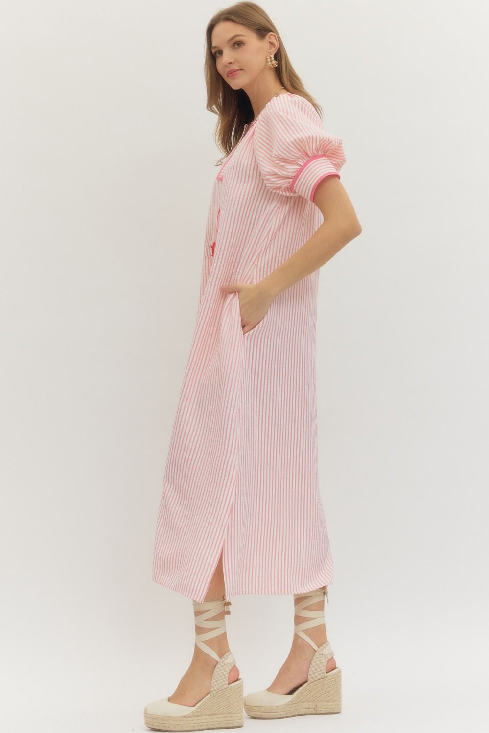 Floral Embroidery Maxi Dress